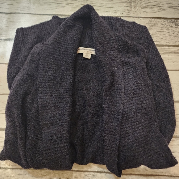 NWT Barefoot Dreams Cozychic Lite Circle Cardi Cardigan in Black Size Small Luxi - Picture 12 of 13